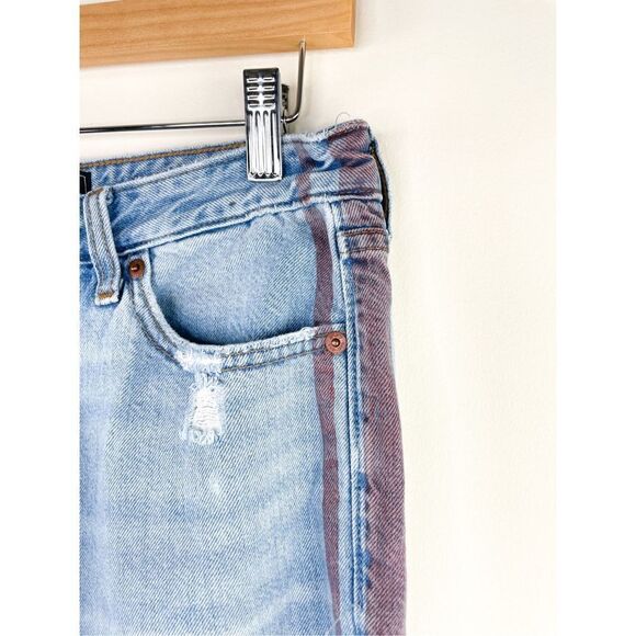 Abercrombie & Fitch Annie High Rise Girlfriend Jeans With Red Stripe Size 28 / 6 - Picture 3 of 16